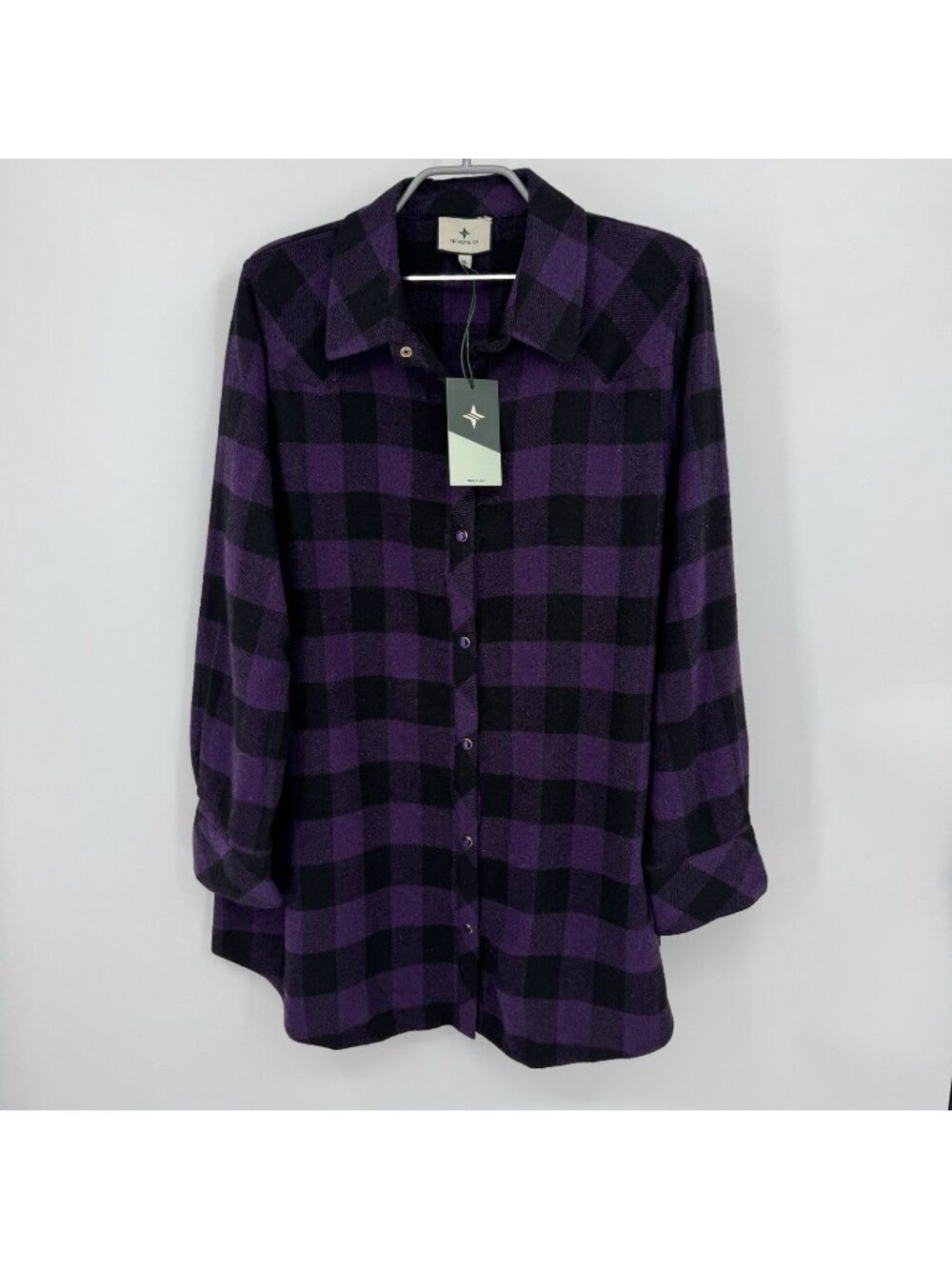 Tuckernuck Aubergine Check Parker Shacket size XL Shirt Jacket Snap Front